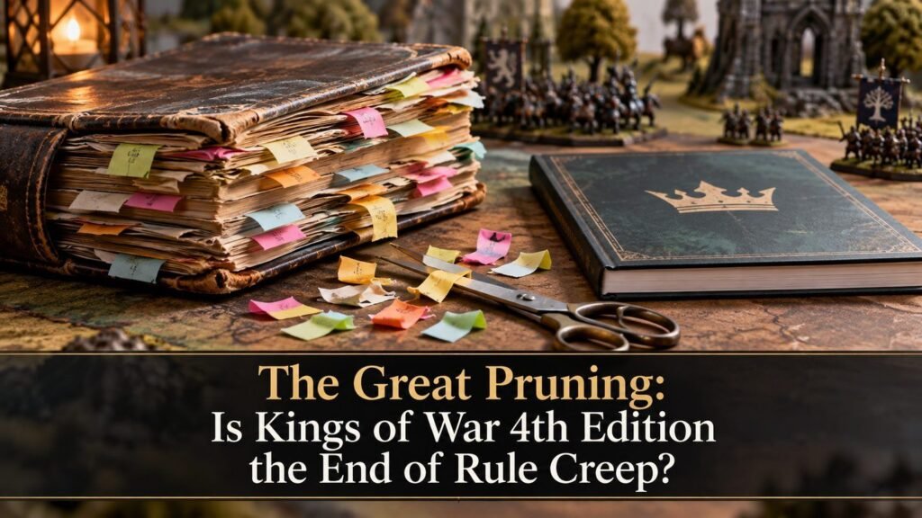 An old tabbed rulebook and a slim new edition sit beside trimmed paper tabs.