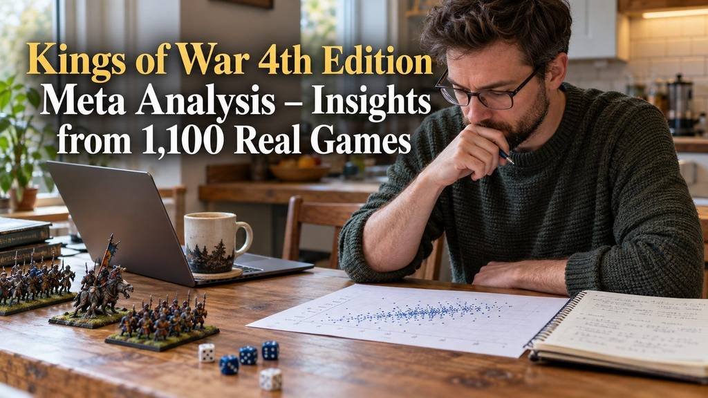 A gamer studies a simple game-results plot and tournament notes beside dice and coffee.